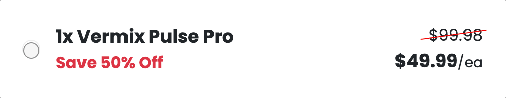Single Vermix Pulse Pro Package 50% Discount